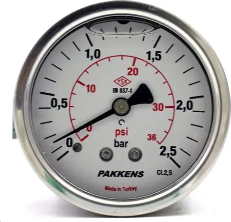 Air pressure gauge, glycerin manometer,1/4 inch PAKKENS-016 BAR/TURKAY